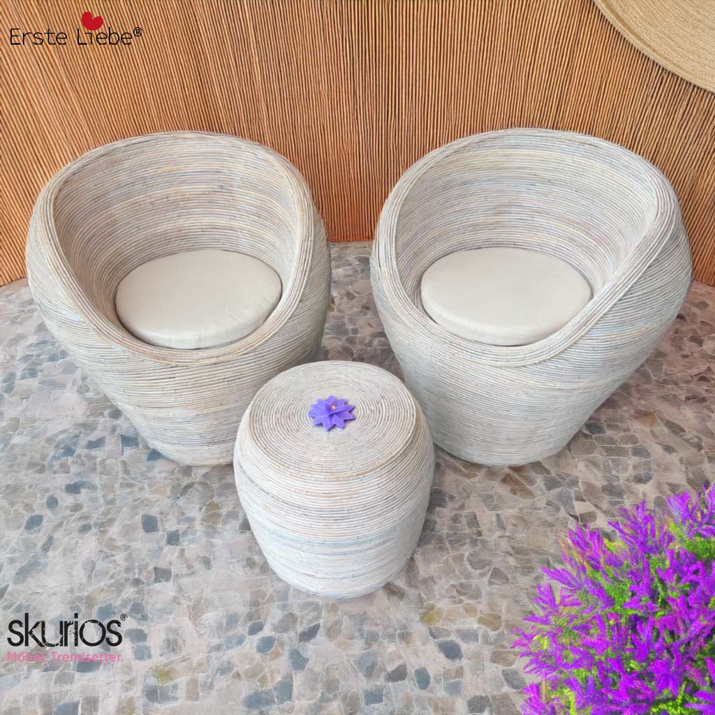Erste Liebe Möbel Rattan Lounge-Set Loungemöbel Erste Liebe Möbel Rattan Lounge-Set Loungemöbel