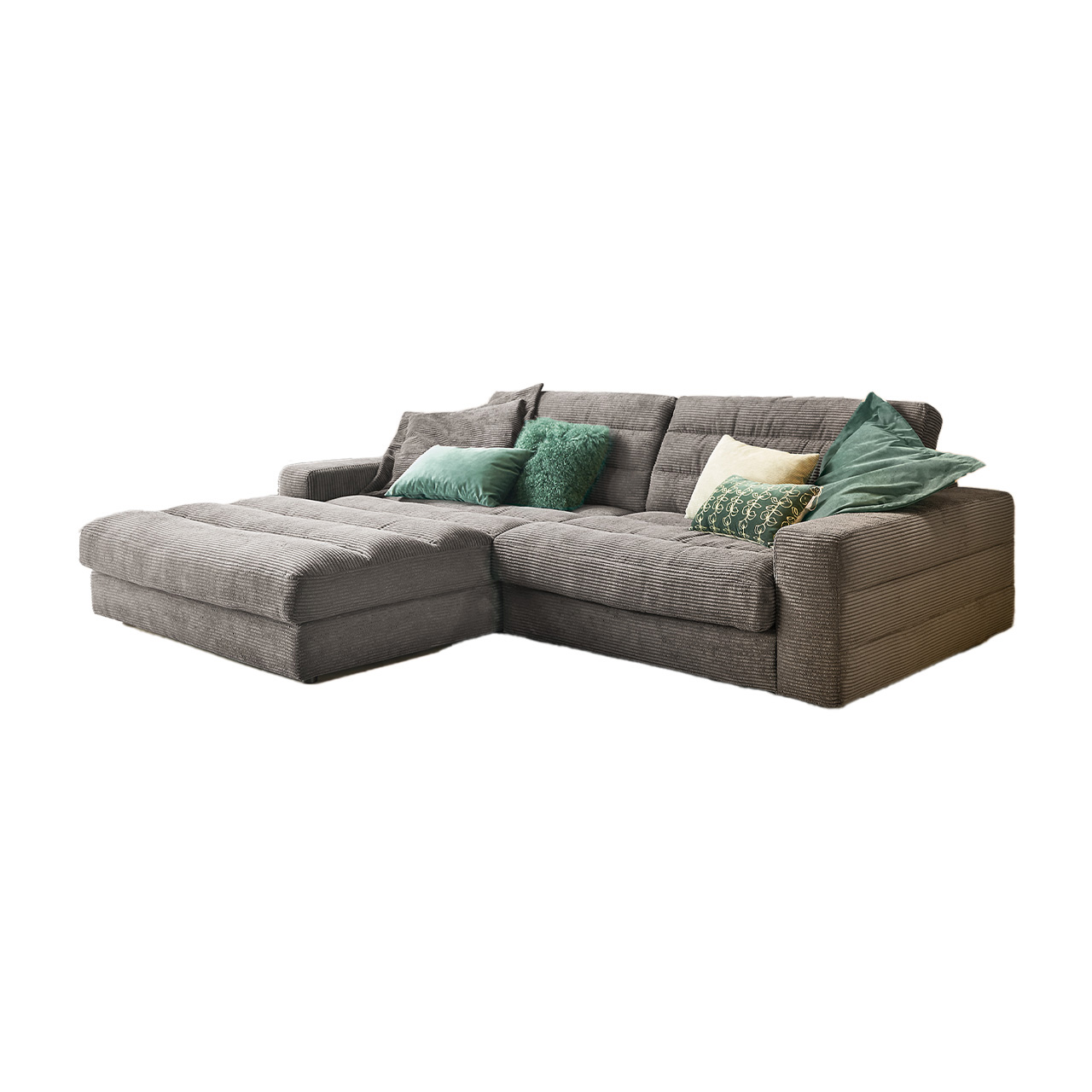 Cord Sofa TL 3021 Bezug Cord Breite 276 cm Farbe Dunkelgrau