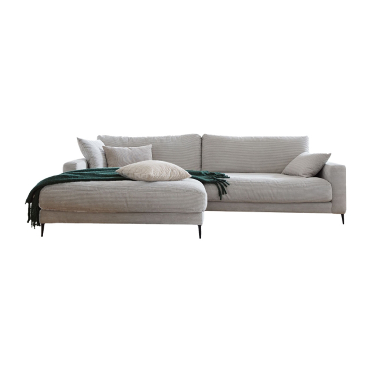 Cord Sofa TL 2289 Farbe Grau Modell Longchair links