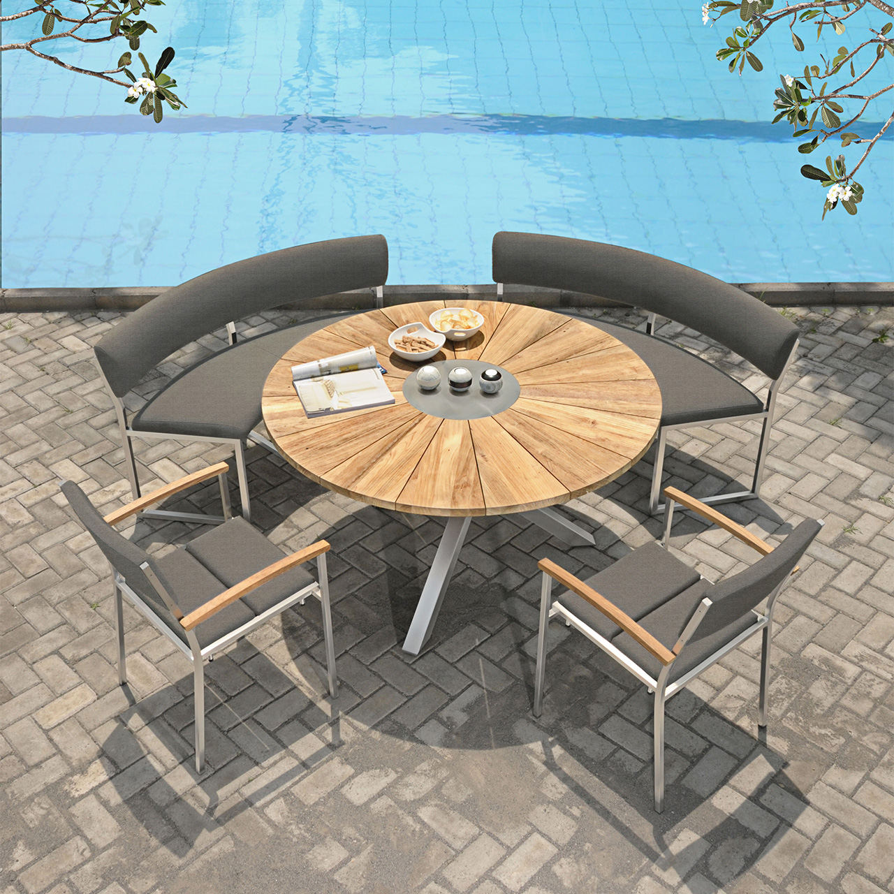Zebra Tisch Oryx 7218 Metall/Teak Zebra Tisch Oryx 7218 Metall/Teak