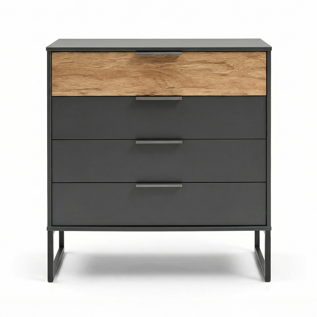 Nachttisch Amsterdam Nachtschrank mit Riffholz