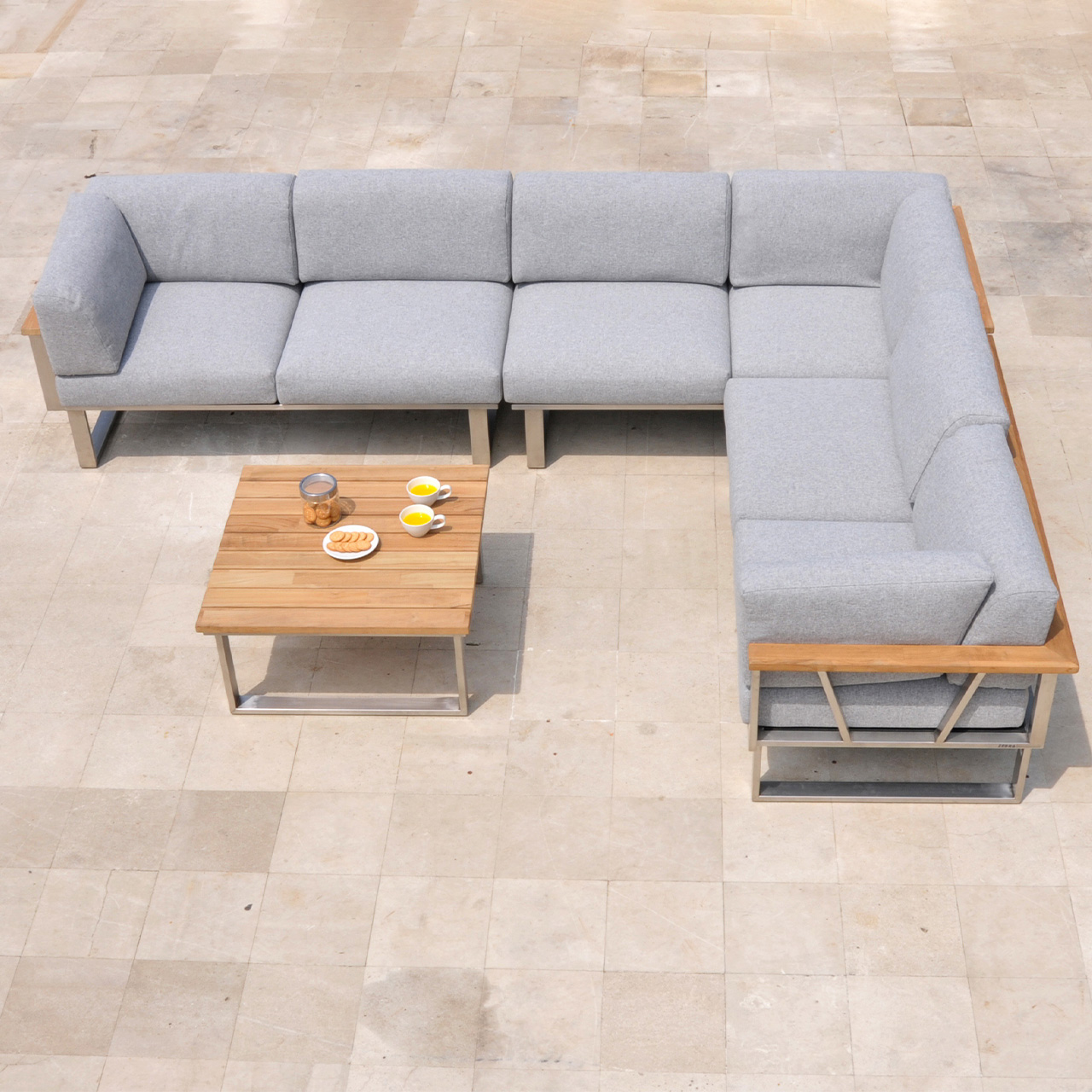 Zebra Kaffeetisch Belvedere 3365 Metall/Teak
