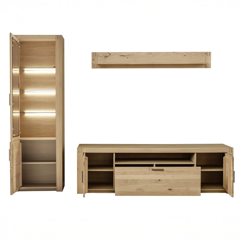 Wohnwand Paderborn mit Beleuchtung