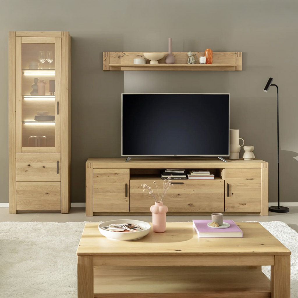 Wohnwand Paderborn mit Beleuchtung