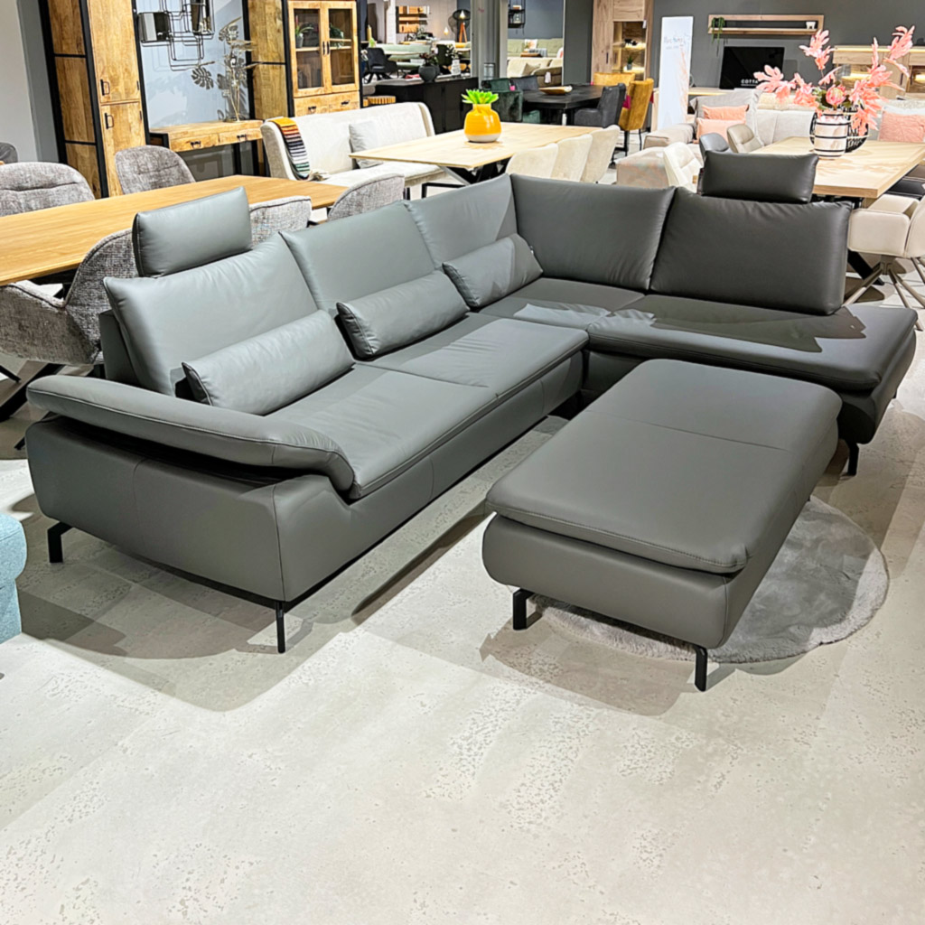 Ecksofa Echtleder mit Hocker MK 3022 Ecksofa Echtleder mit Hocker MK 3022