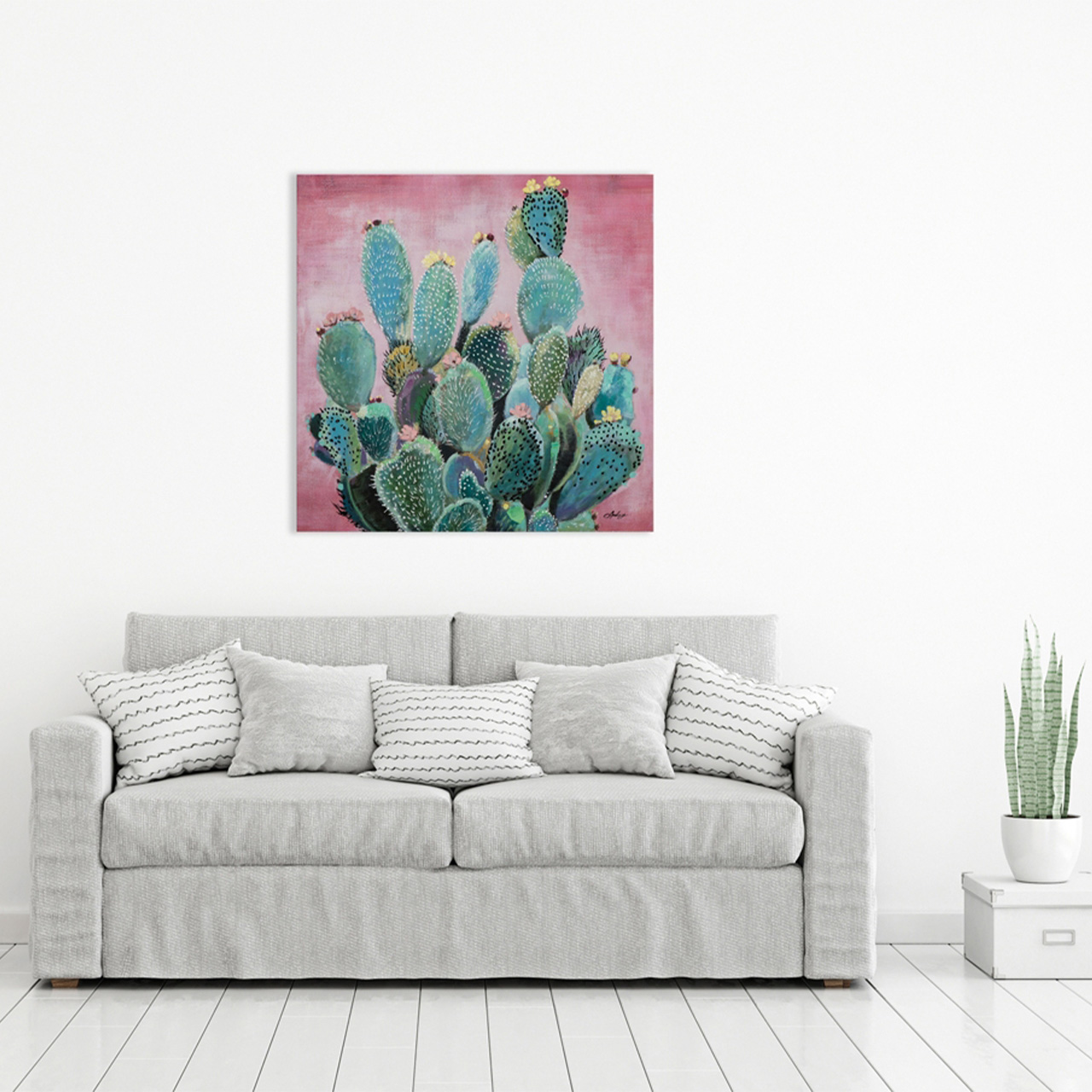 Imageland Bild Grüne Kakteen vor rosa Hintergrund Imageland Bild Grüne Kakteen vor rosa Hintergrund
