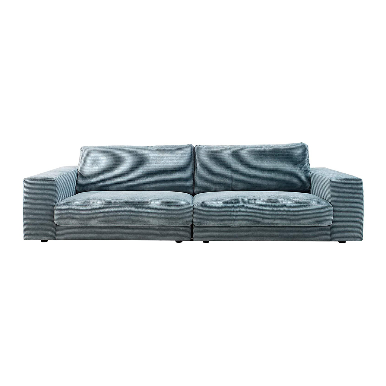 3C Candy Cord Sofa Seventies - Breite: 230 cm | Farbe: Hellblau |  Sitztiefe: 64 cm