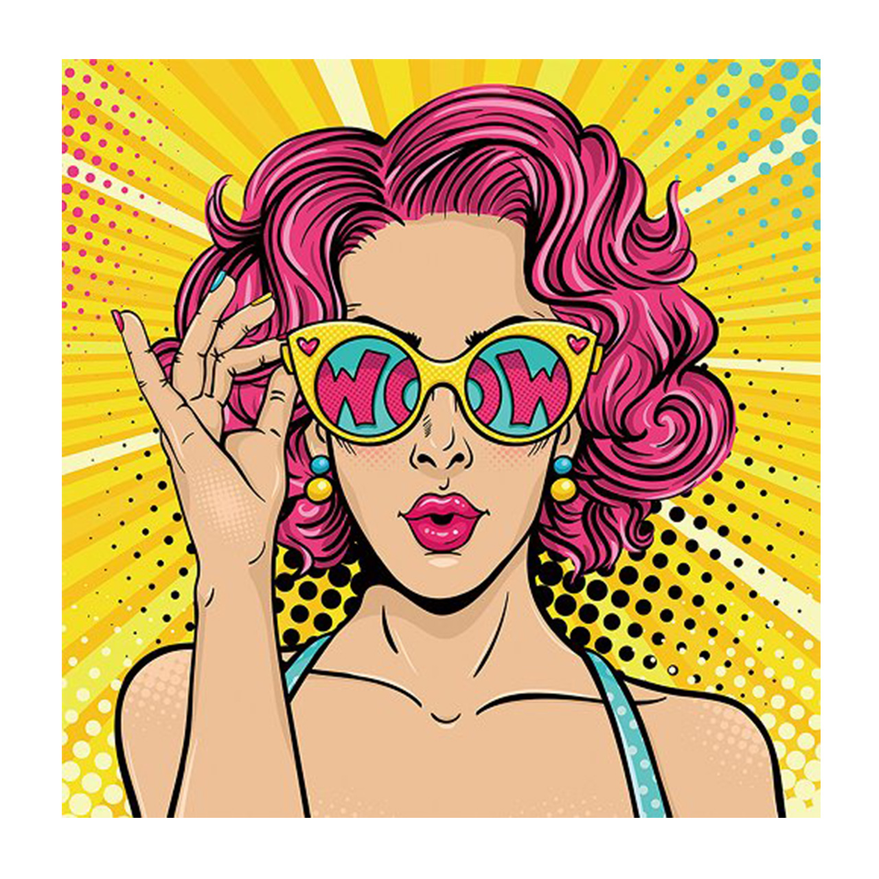 Imageland Bild Pop Art WOW mit Brille