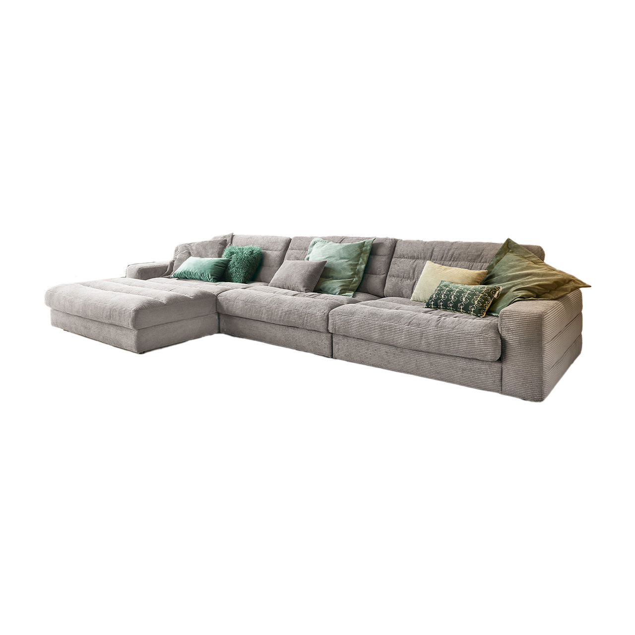 3C - Sofa Farbe: Upper East links Weiß Longchair Cord Candy | Modell: