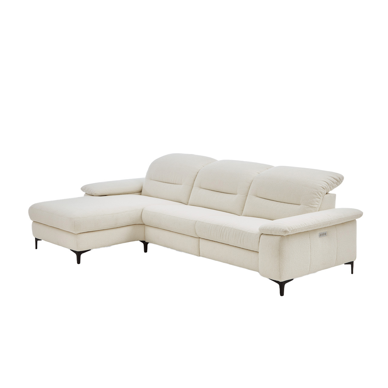 3C Candy Cord Sofa Upper East - Farbe: Weiß | Modell: Longchair links